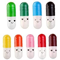 shentaotao 50pcs Cápsula Carta Botella Mensaje En Una Botella Mini Retráctil Cápsula Letra Linda Amistad Amor Color